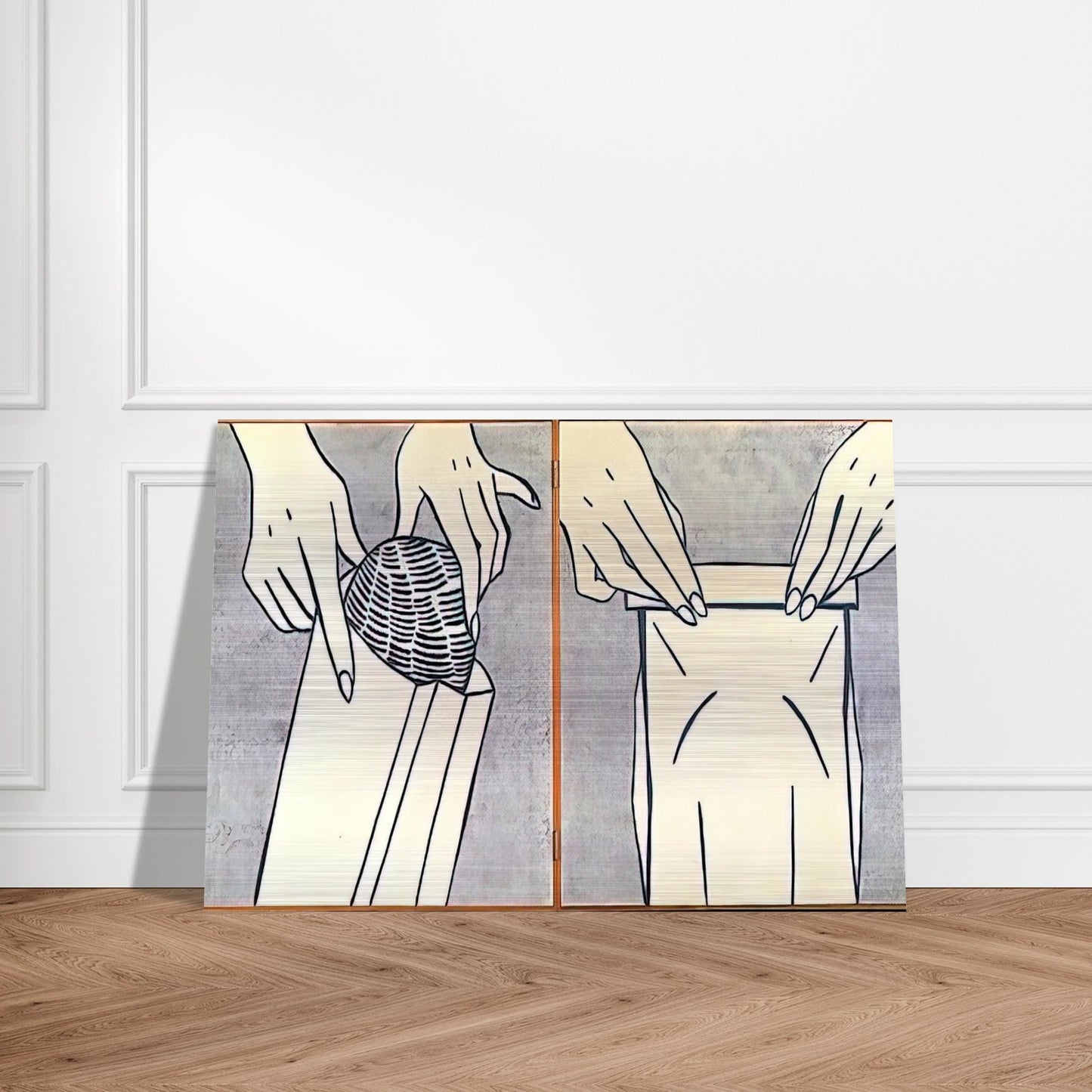BREAD IN BAG 1961 - Roy Lichtenstein Brushed Aluminum Print - 70x100 cm / 28x40 inches | Roy Lichtenstein Aluminum Print | Roy Lichtenstein Prints
