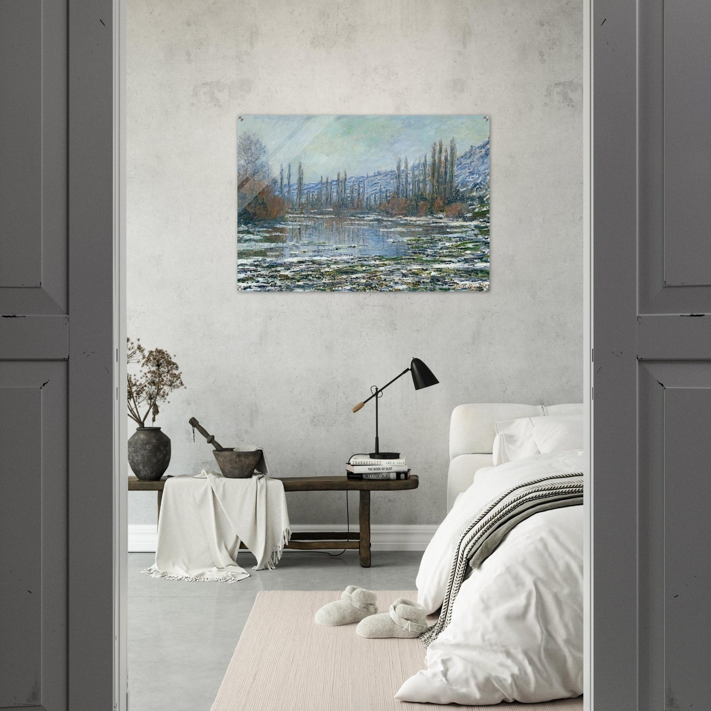 The Thaw at Vetheuil - claude monet Acrylic Print - 70x100 cm / 28x40″ inches | claude monet Wall Art | claude monet Prints