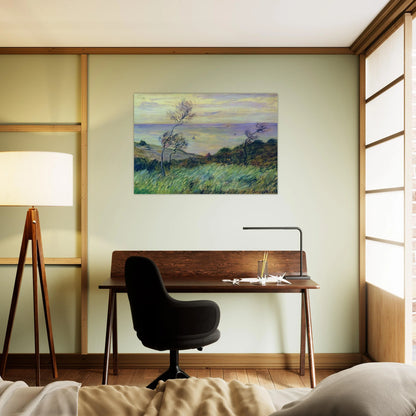 Cliffs of Varengeville, Gust of Wind - claude monet Brushed Aluminum Print - 70x100 cm / 28x40 inches | claude monet Aluminum Print | claude monet Prints