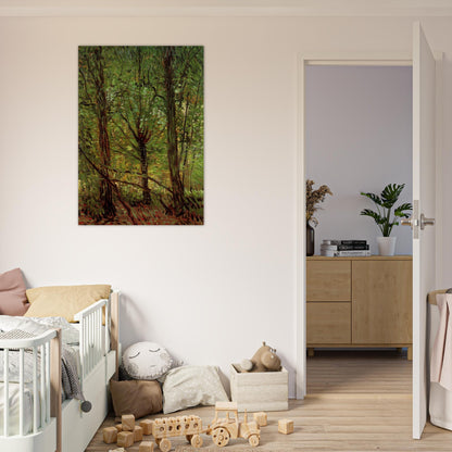Trees and Undergrowth - Vincent van Gogh Brushed Aluminum Print - 70x100 cm / 28x40 inches | Vincent van Gogh Aluminum Print | Vincent van Gogh Prints
