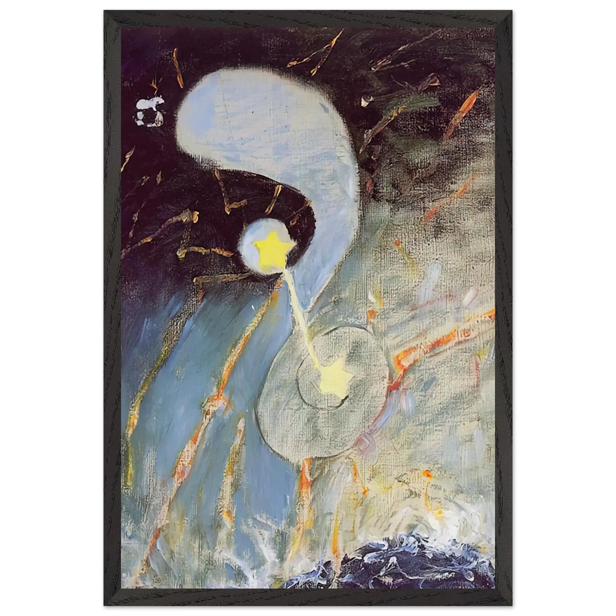 Hilma af Klint - CHAOS NR 2 1906 Wall art - 13x18 cm / 5x7 Inches - Premium Wooden Framed Poster With Fine Art Paper - White frame