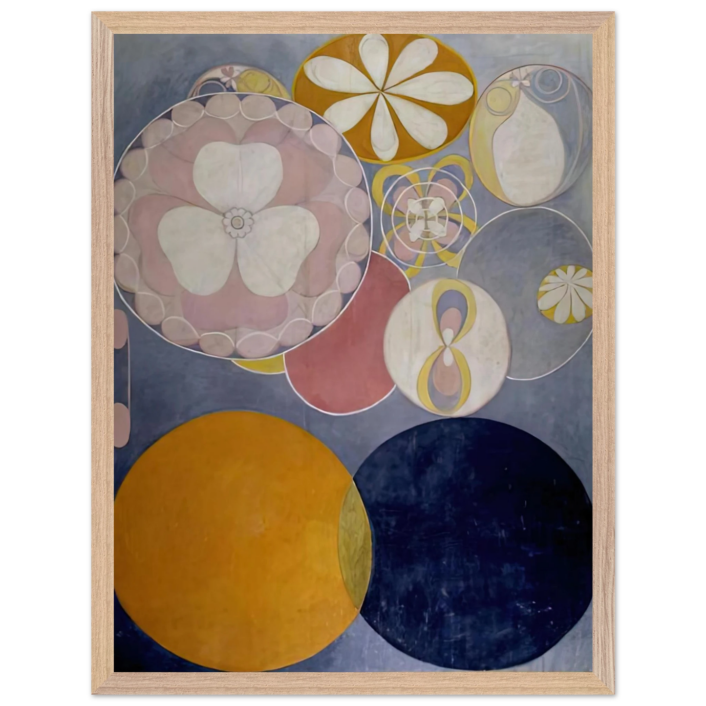 Hilma af Klint - DE TIO ST RSTA N 2 BARNAALDERN 1907 Wall art - 20x25 cm / 8x10 inches - Premium Wooden Framed Poster With Fine Art Paper-canvas - Wood frame