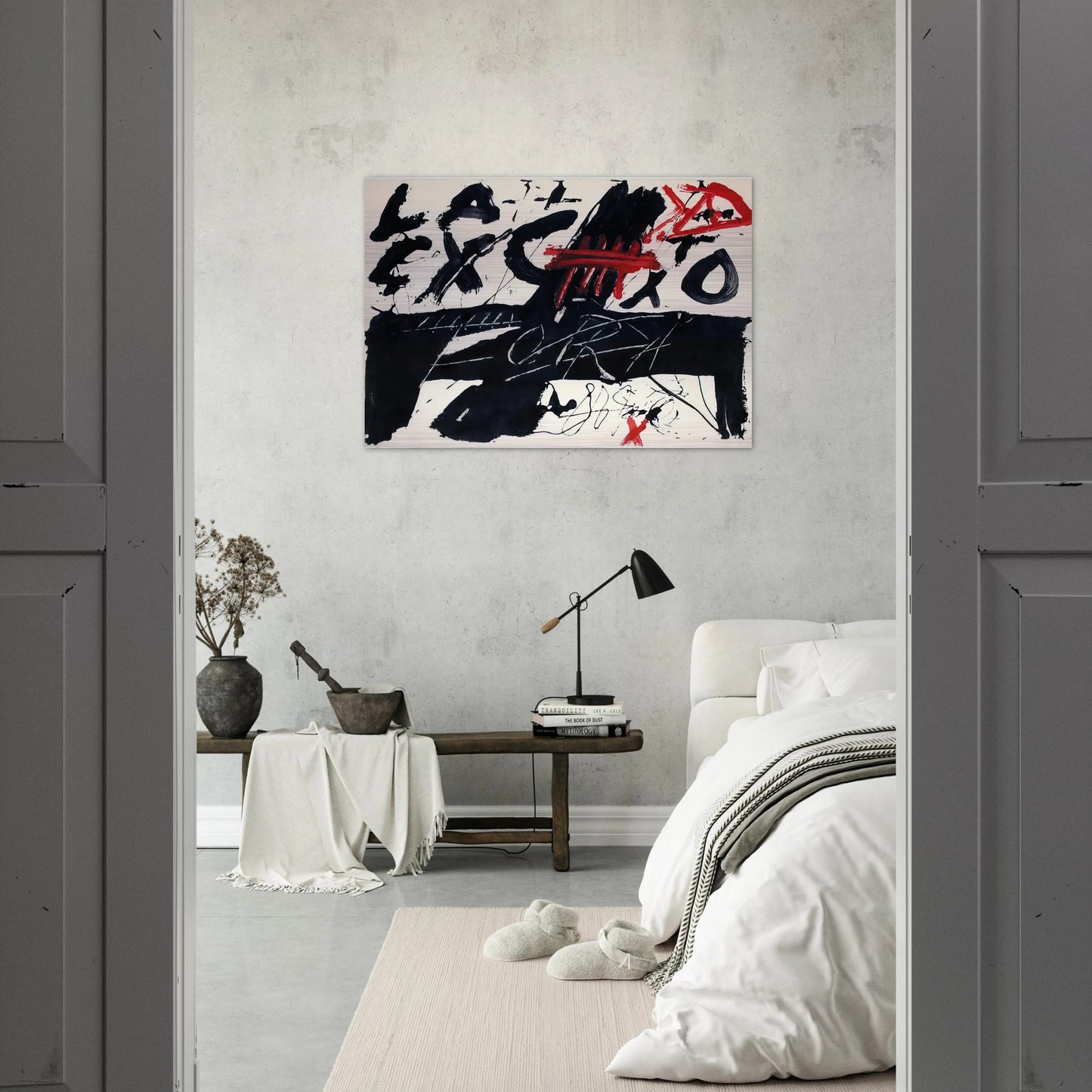 NEGRE I ROIG III FORA 1976 - Antoni Tapies Brushed Aluminum Print - 70x100 cm / 28x40 inches | Antoni Tapies Aluminum Print | Antoni Tapies Prints