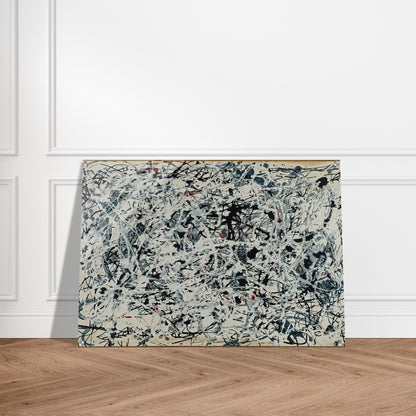 COMPOSITION WHITE BLACK BLUE AND RED ON WHITE 1948 - Jackson Pollock Acrylic Print - 70x100 cm / 28x40″ inches | Jackson Pollock Wall Art | Jackson Pollock Prints