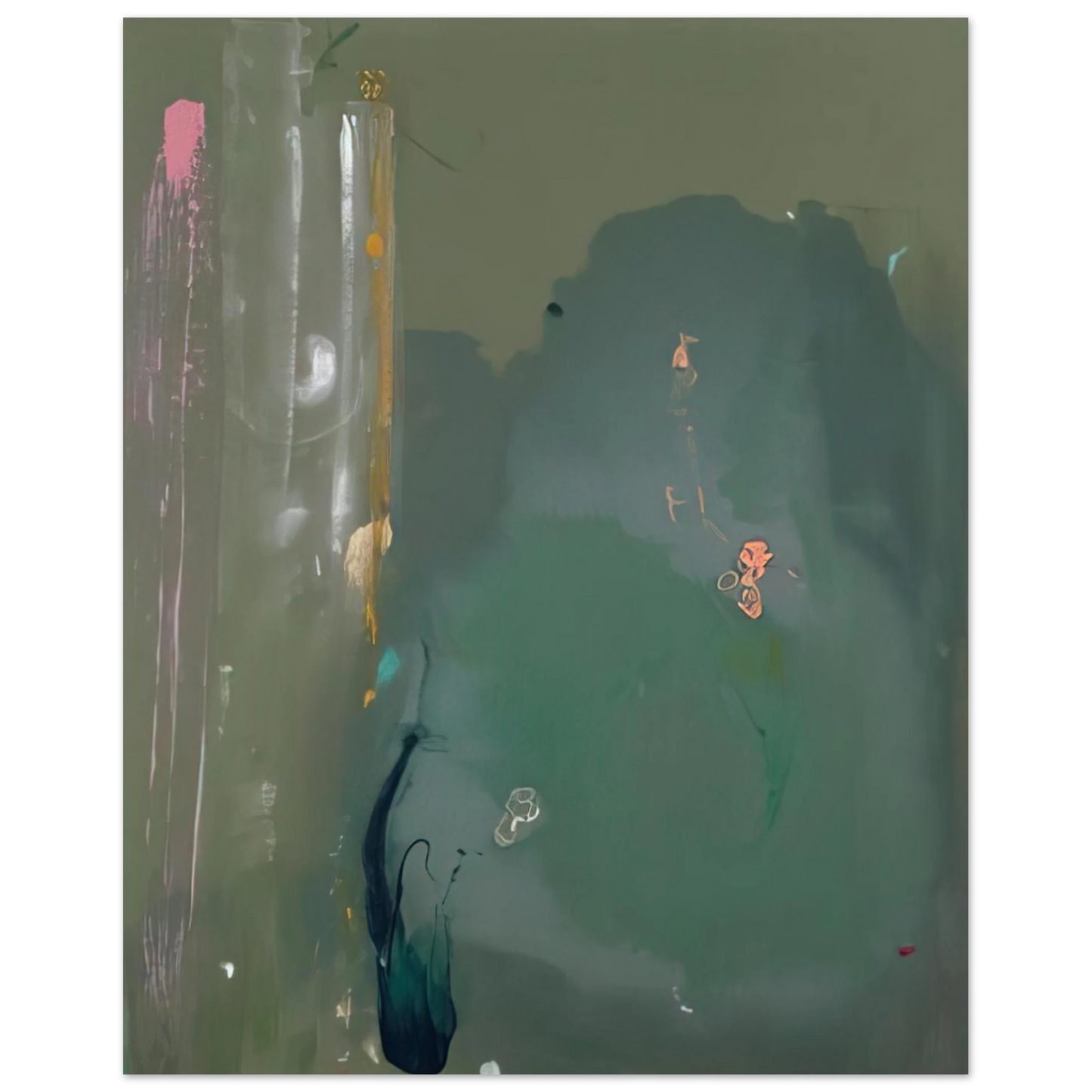 Helen Frankenthaler - CÃƒÆ’Ã‚Â´te d Argent - 1980 Wall art - 50x50 cm / 20x20 inches - Premium Wooden Framed Poster With Fine Art Paper-canvas - Wood frame