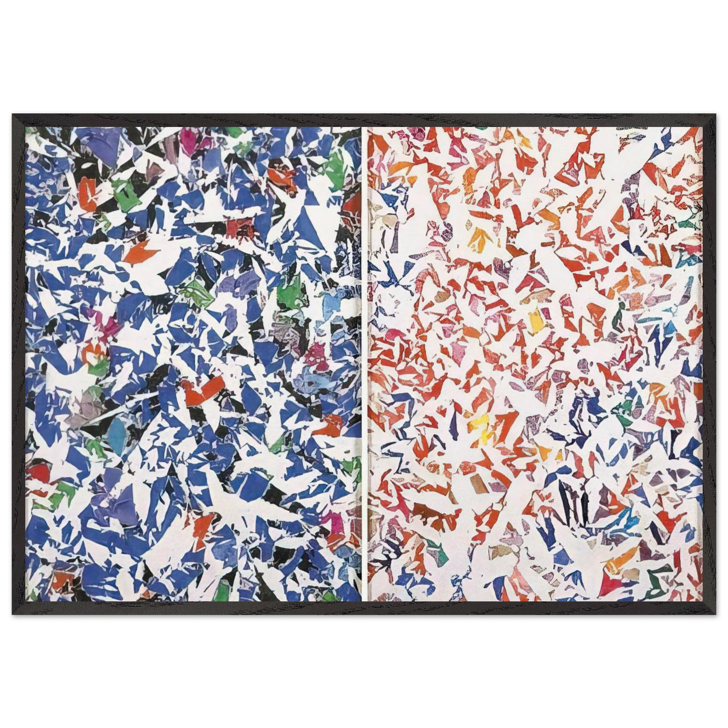 Blanc - Tachisme - Simon Hantai 70x100 cm / 28x40 inches Framed Art Print – Black Wooden Frame