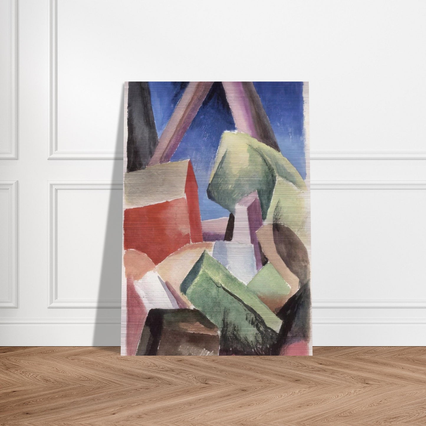 HOUSE IN CUBIST LANDSCAPE 1920 - Thomas Hart Benton Brushed Aluminum Print - 70x100 cm / 28x40 inches | Thomas Hart Benton Aluminum Print | Thomas Hart Benton Prints