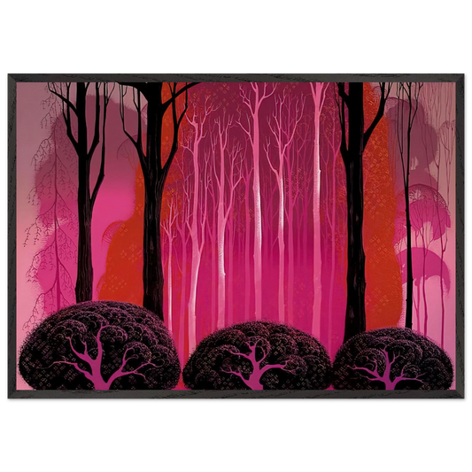 Crimson Glory - Eyvind Earle 70x100 cm / 28x40 inches Framed Art Print – Black Wooden Frame