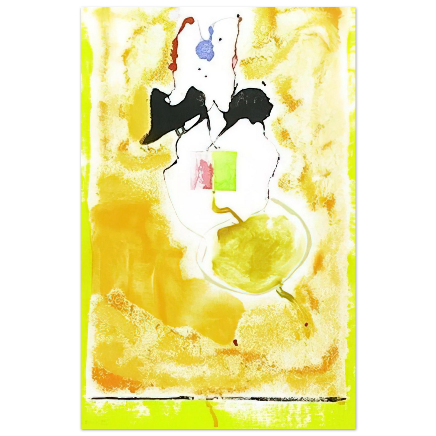 Helen Frankenthaler - Solar Imp - 2001 Wall art - 27x35 cm / 11x14 inches - Premium Wooden Framed Poster With Fine Art Paper-canvas - White frame
