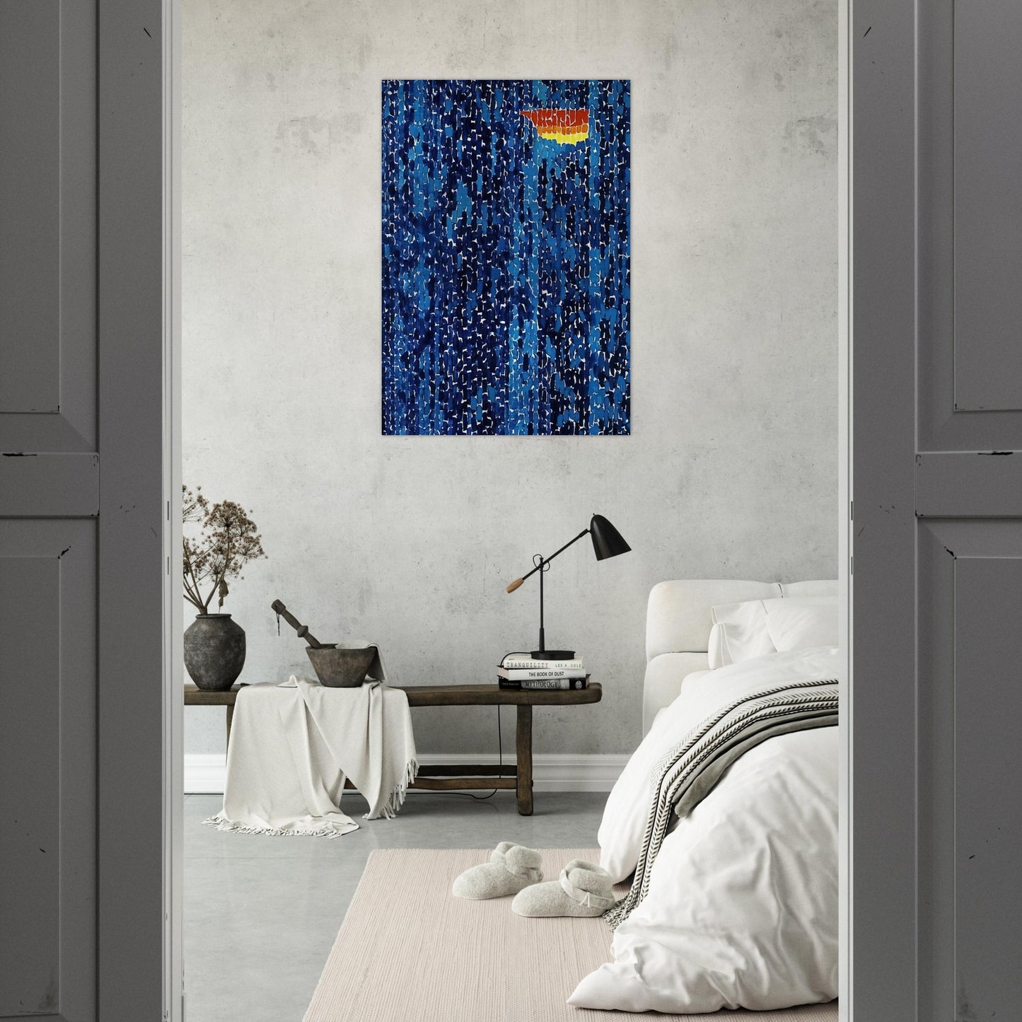 STARRY NIGHT AND THE ASTRONAUTS 1972 - Alma Woodsey Thomas Brushed Aluminum Print - 70x100 cm / 28x40 inches | Alma Woodsey Thomas Aluminum Print | Alma Woodsey Thomas Prints