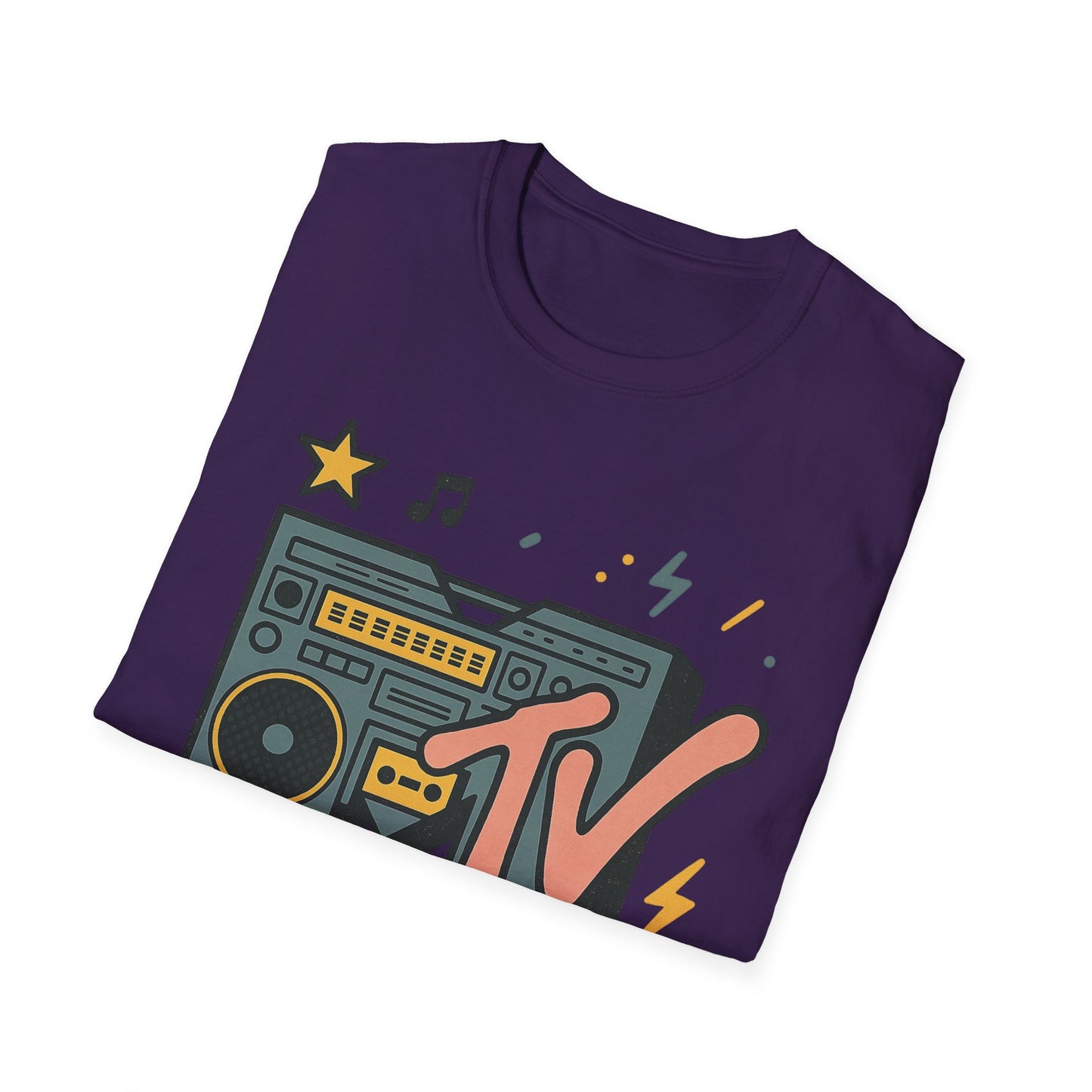 Camiseta gráfica retro de MTV con estampado de guepardo, estilo rock, unisex, estilo banda de los años 80 y 90