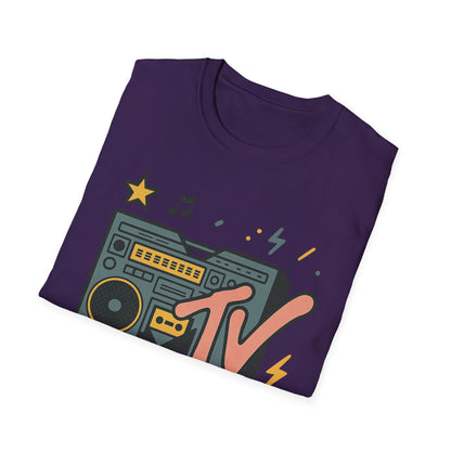 Camiseta gráfica retro de MTV con estampado de guepardo, estilo rock, unisex, estilo banda de los años 80 y 90