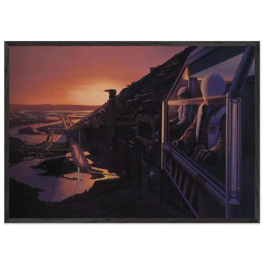 Syd Mead N1 - Syd Mead 70x100 cm / 28x40 inches Framed Art Print – Black Wooden Frame