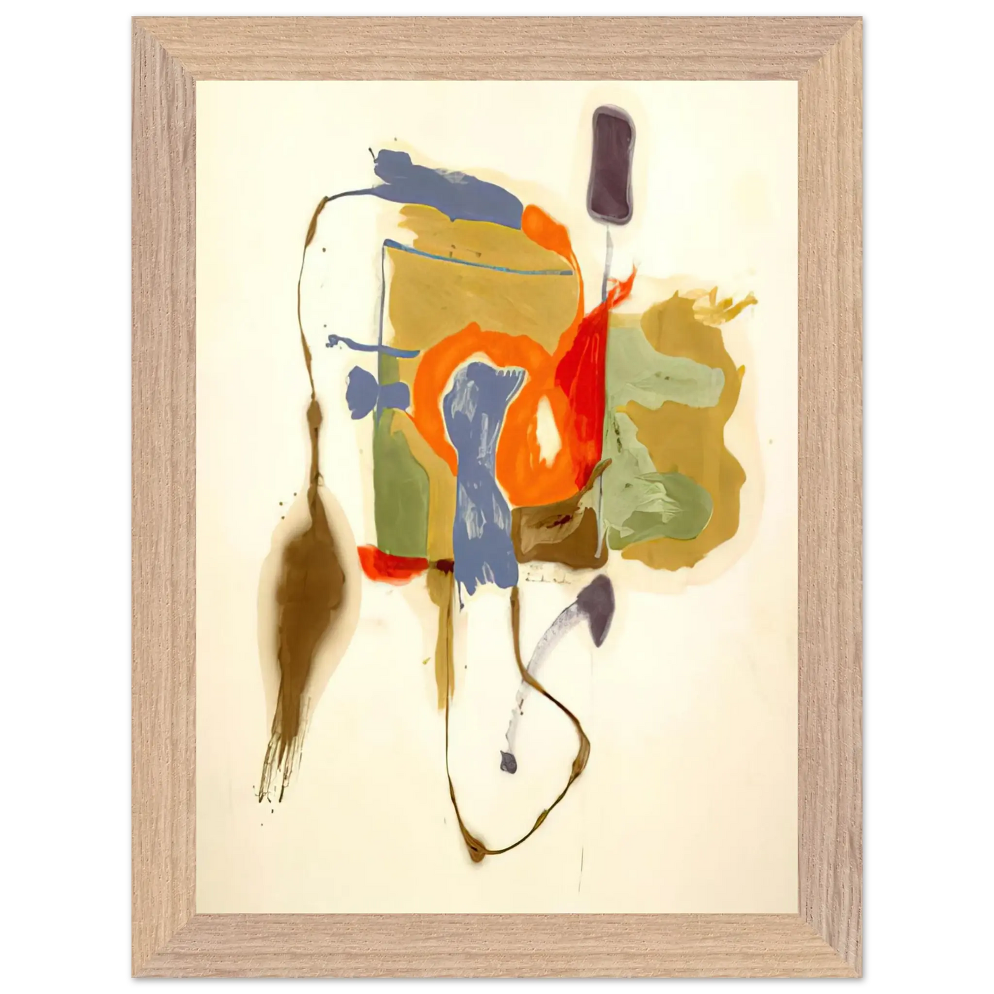 Helen Frankenthaler - Blue Form in a Scene - 1961 Wall art - 40x50 cm / 16x20 Inches - Premium Wooden Framed Poster With Fine Art Paper - Wood frame