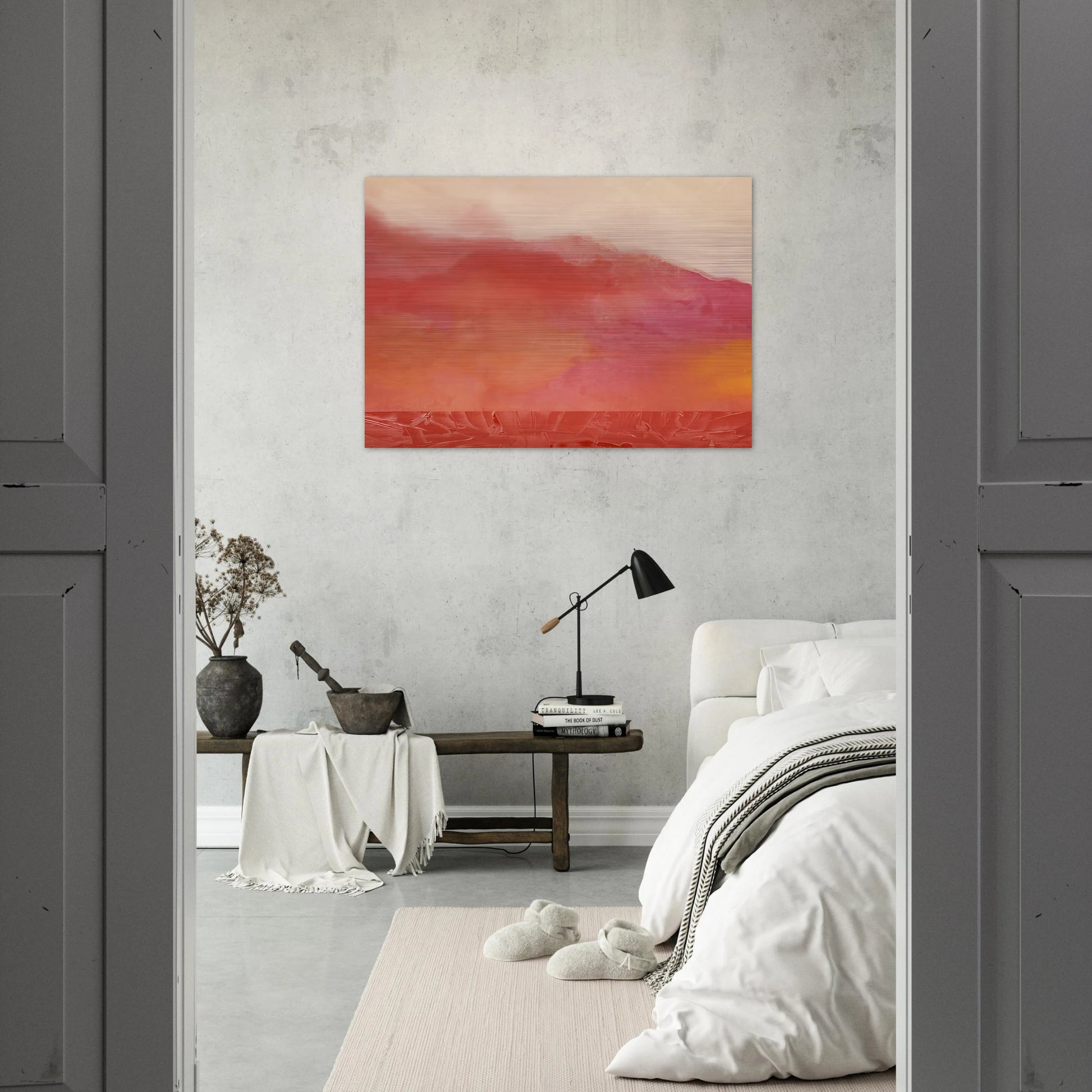 Red Hurricane - 1969 - Ronnie Landfield Brushed Aluminum Print - 70x100 cm / 28x40 inches | Ronnie Landfield Aluminum Print | Ronnie Landfield Prints