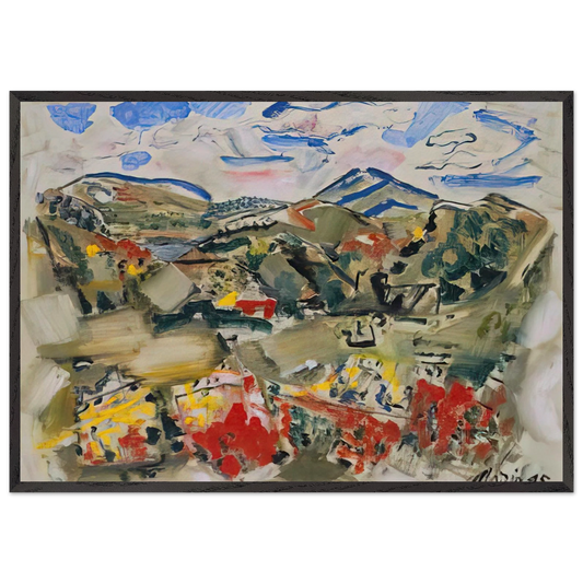 Tunk Mountains Autumn Maine - 1945 - John Marin 70x100 cm / 28x40 inches Framed Art Print – Black Wooden Frame
