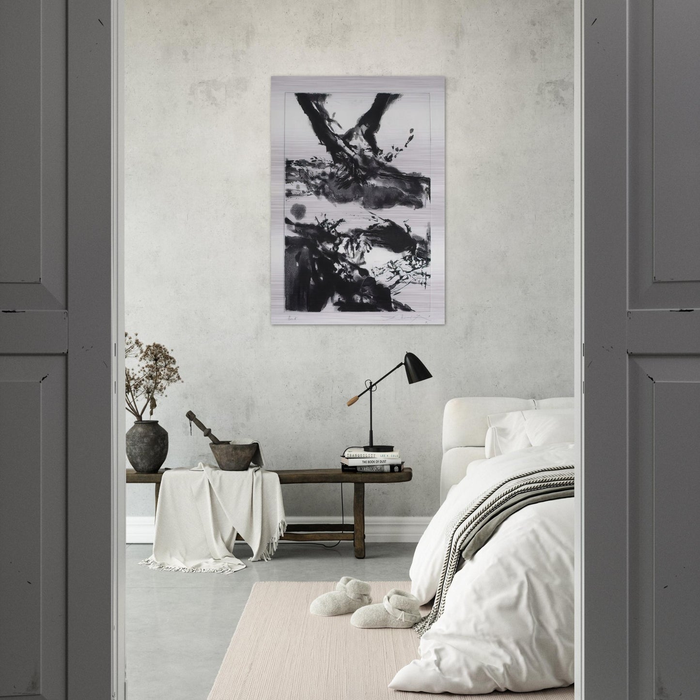 FLASHES 1992 - Zao Wou-Ki Brushed Aluminum Print - 70x100 cm / 28x40 inches | Zao Wou-Ki Aluminum Print | Zao Wou-Ki Prints