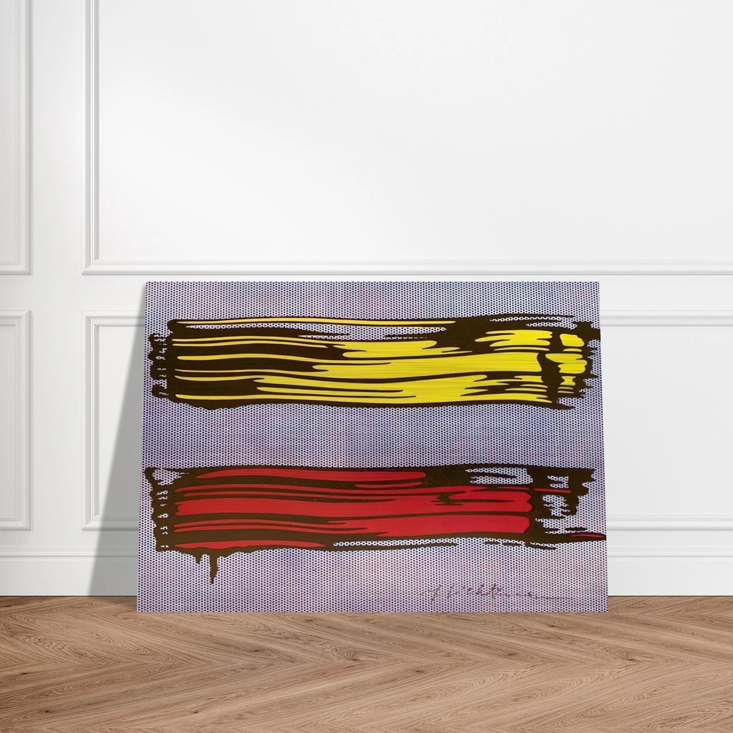 YELLOW AND RED BRUSHSTROKES 1966 - Roy Lichtenstein Brushed Aluminum Print - 70x100 cm / 28x40 inches | Roy Lichtenstein Aluminum Print | Roy Lichtenstein Prints