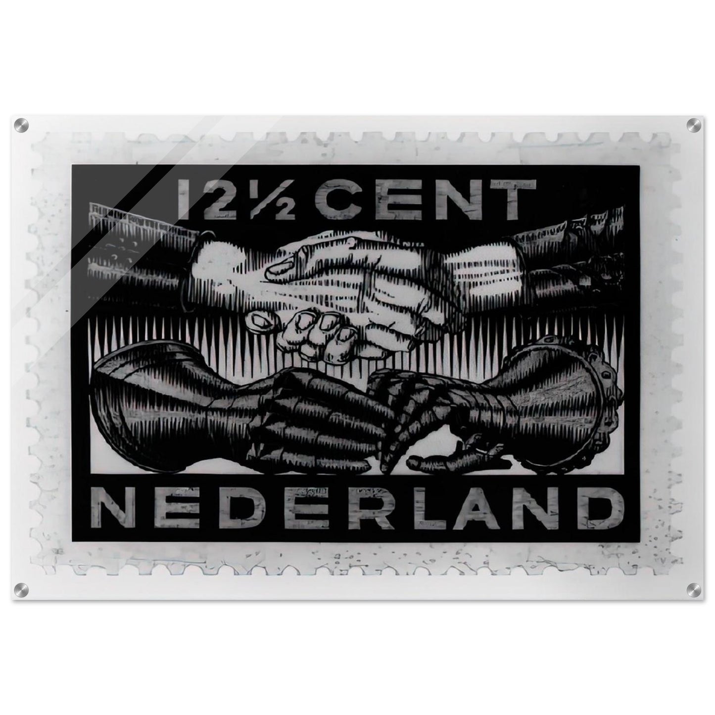 DESIGN FOR DUTCH PEASE POSTAGE STAMP MARCH 1932 1932 - MC Escher Acrylic Print - 70x100 cm / 28x40″ inches | Maurits Cornelis Escher Prints