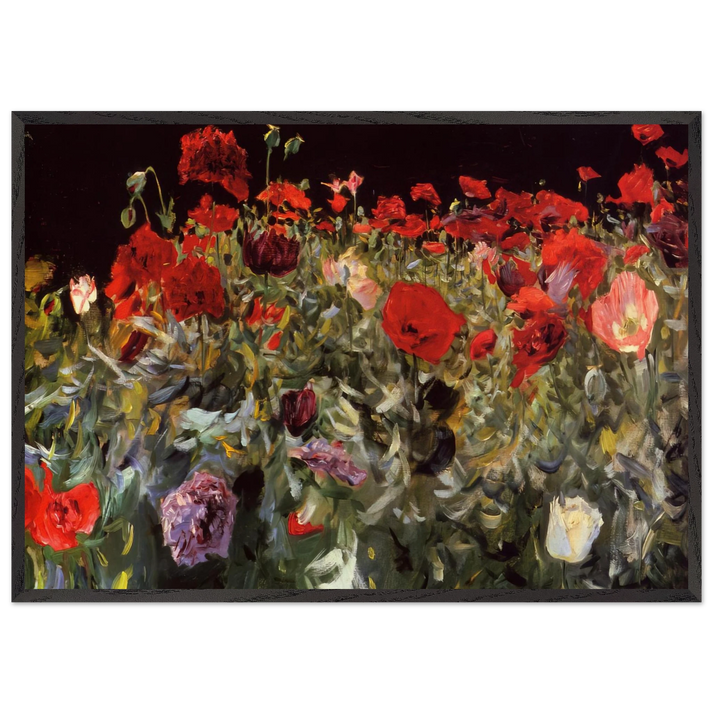 POPPIES N5 - John Singer Sargent 70x100 cm / 28x40 inches Framed Art Print – Black Wooden Frame