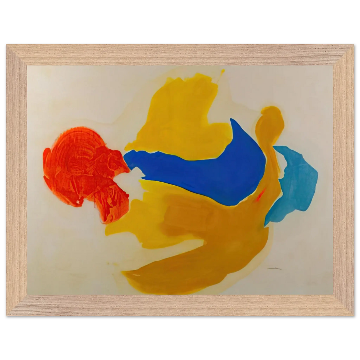 Helen Frankenthaler - Blue Jay - 1963  United States Wall art - 20x25 cm / 8x10 Inches - Premium Wooden Framed Poster With Fine Art Paper - Wood frame