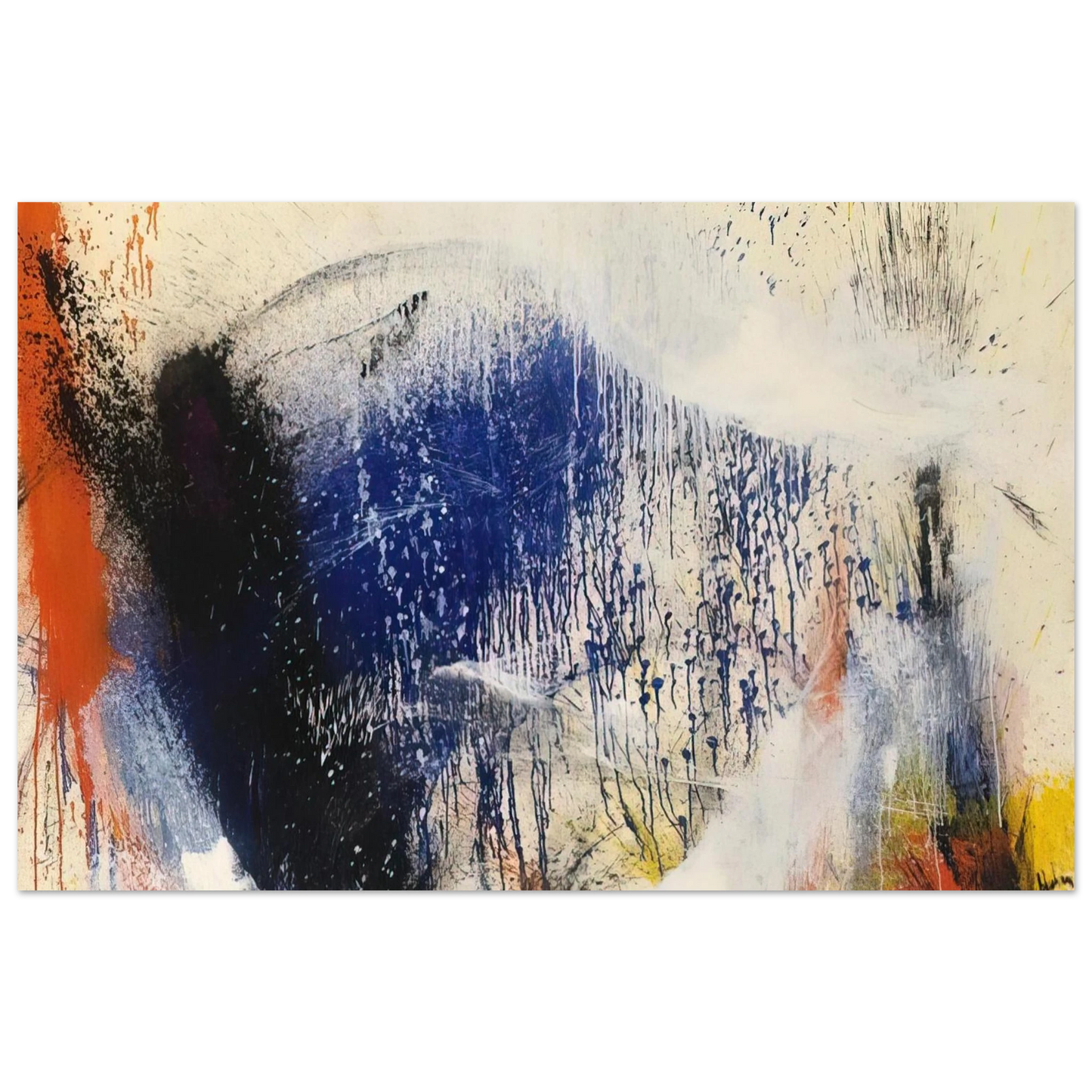 Helen Frankenthaler - Untitled - 1960 Wall art - 20x25 cm / 8x10 inches - Premium Wooden Framed Poster With Fine Art Paper-canvas - Wood frame