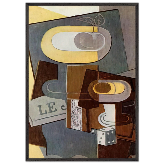 THE DICE 1922 - Juan Gris 70x100 cm / 28x40 inches Framed Art Print – Black Wooden Frame