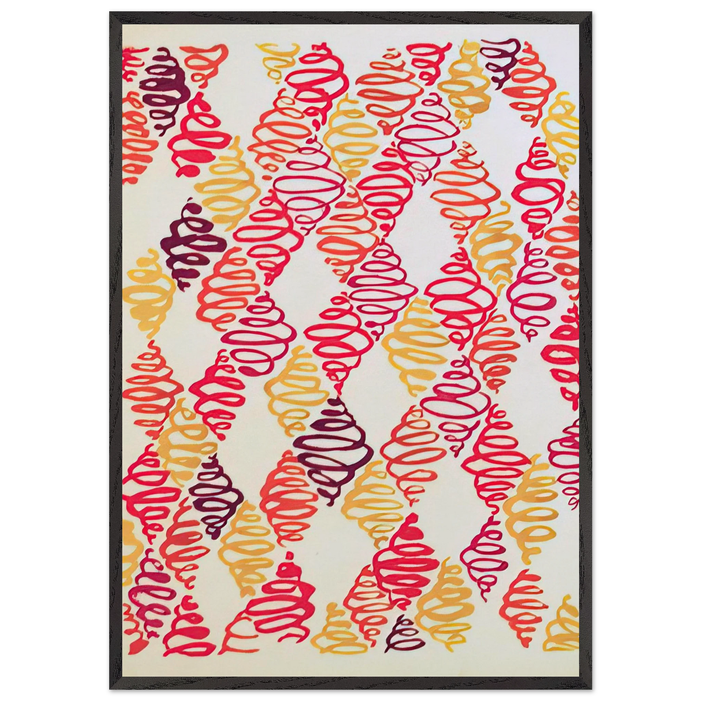 COMPOSITION 32 - Sonia Delaunay 70x100 cm / 28x40 inches Framed Art Print – Black Wooden Frame