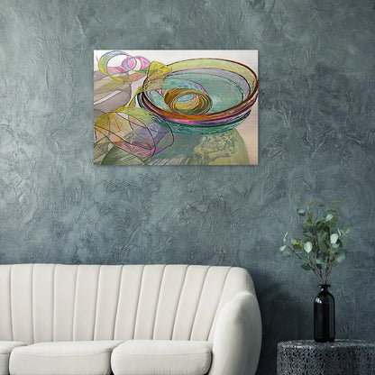 ORANGE PINK GREEN 2003 - Janet Fish Brushed Aluminum Print - 70x100 cm / 28x40 inches | Janet Fish Aluminum Print | Janet Fish Prints