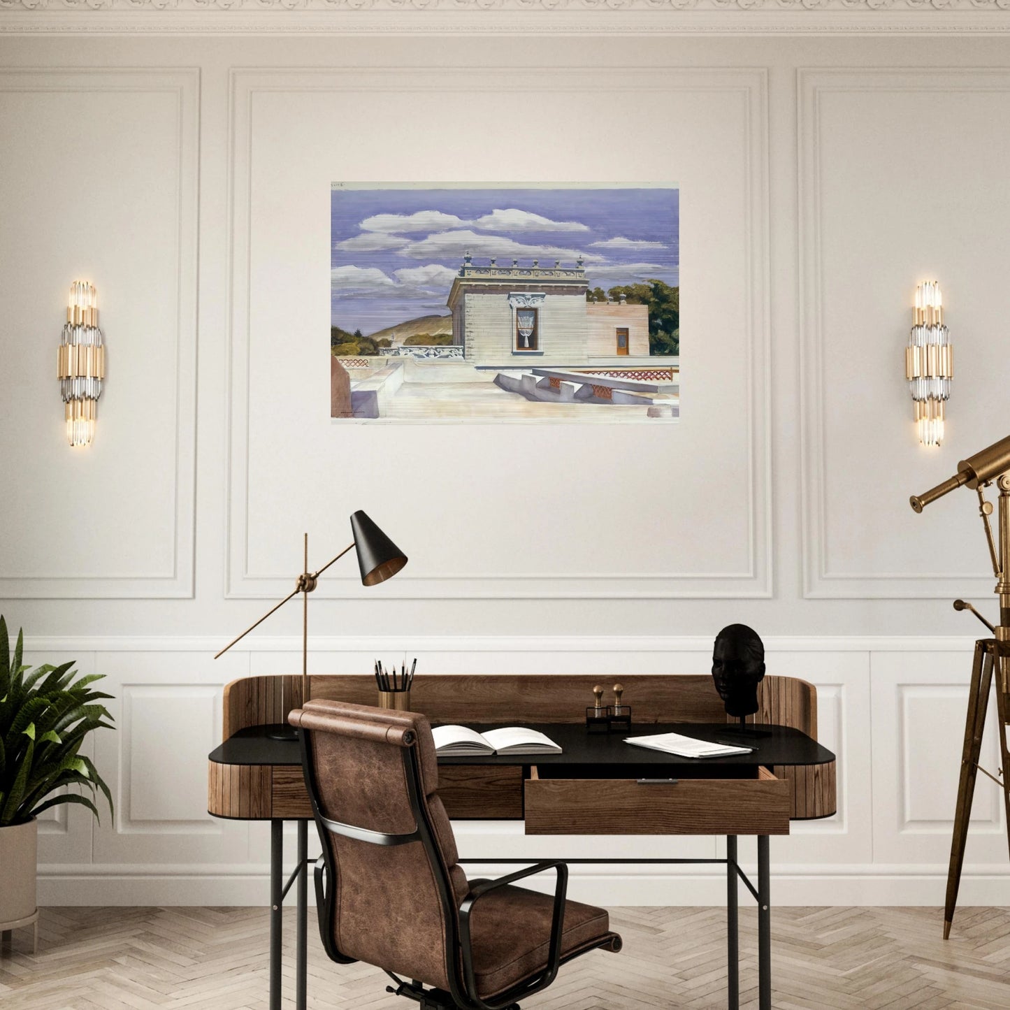 Saltillo Mansion - Edward Hopper Brushed Aluminum Print - 70x100 cm / 28x40 inches | Edward Hopper Aluminum Print | Edward Hopper Prints