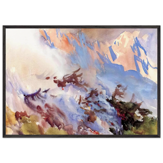 Mountain Fire - John Singer Sargent 70x100 cm / 28x40 inches Framed Art Print – Black Wooden Frame