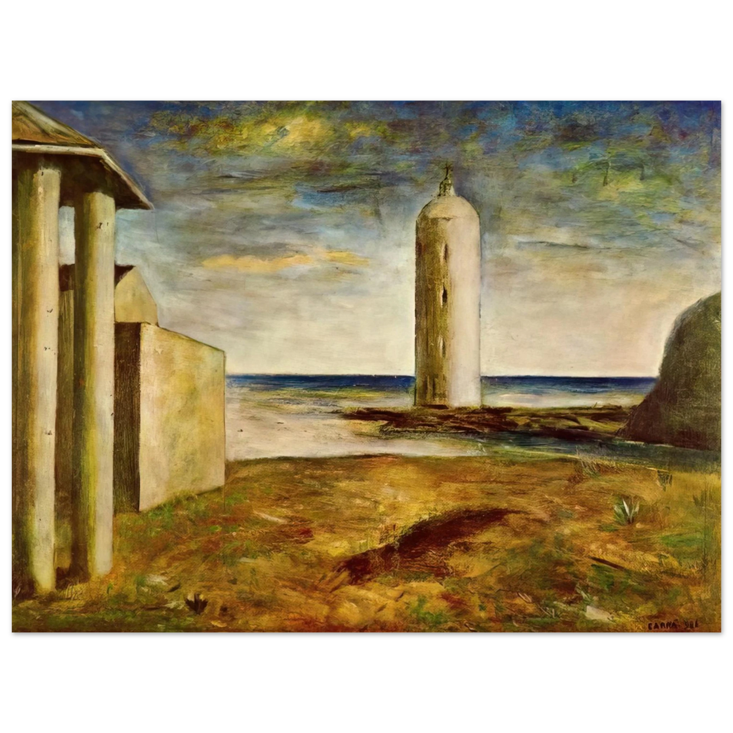 Carlo Carra - EL FARO 1928  75x100 cm / 30x40inches Fine Art Poster
