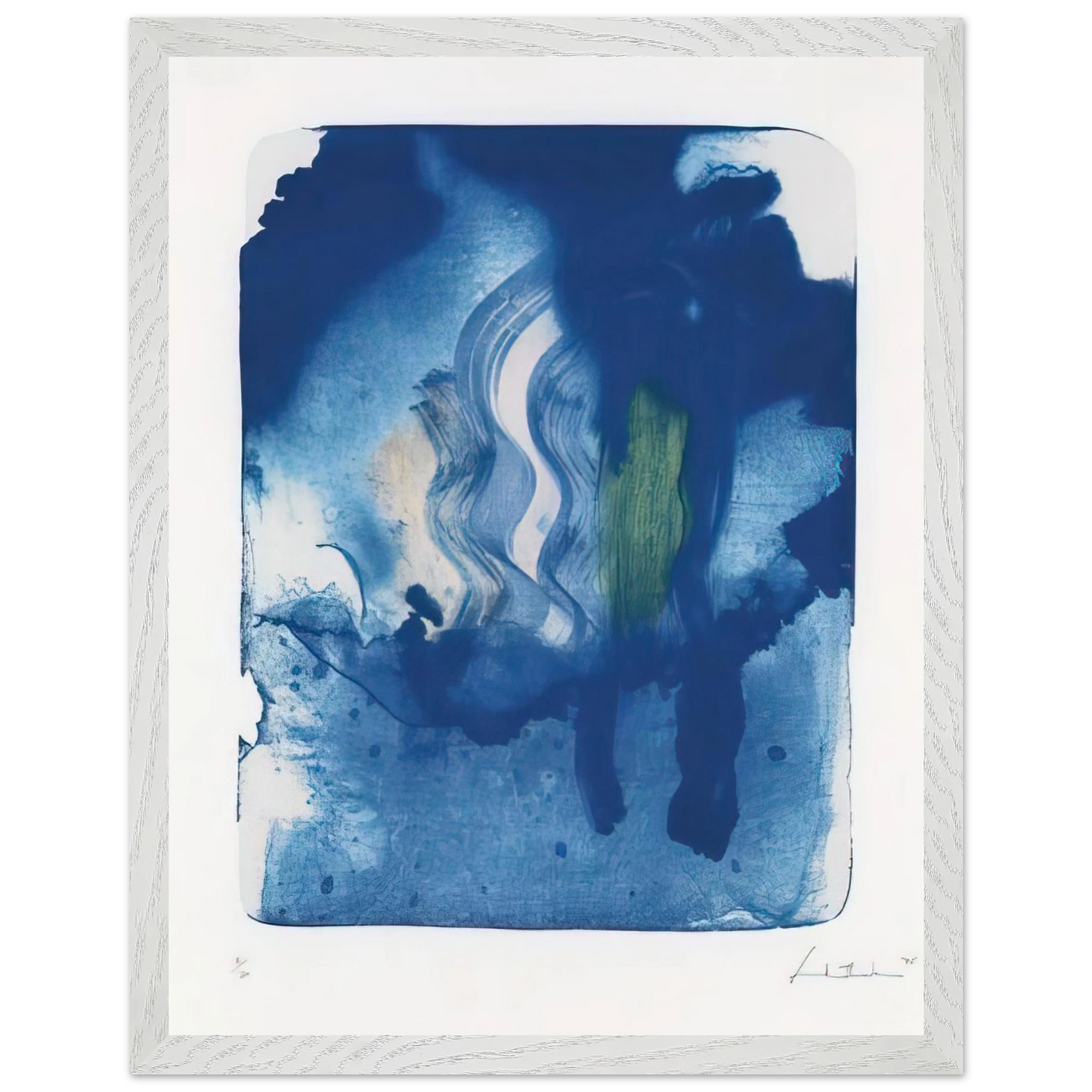 Helen Frankenthaler - Reflections V - 1995 Wall art - A2 (42 x 59.4  cm) - Premium Wooden Framed Poster With Fine Art Paper-canvas - Wood frame