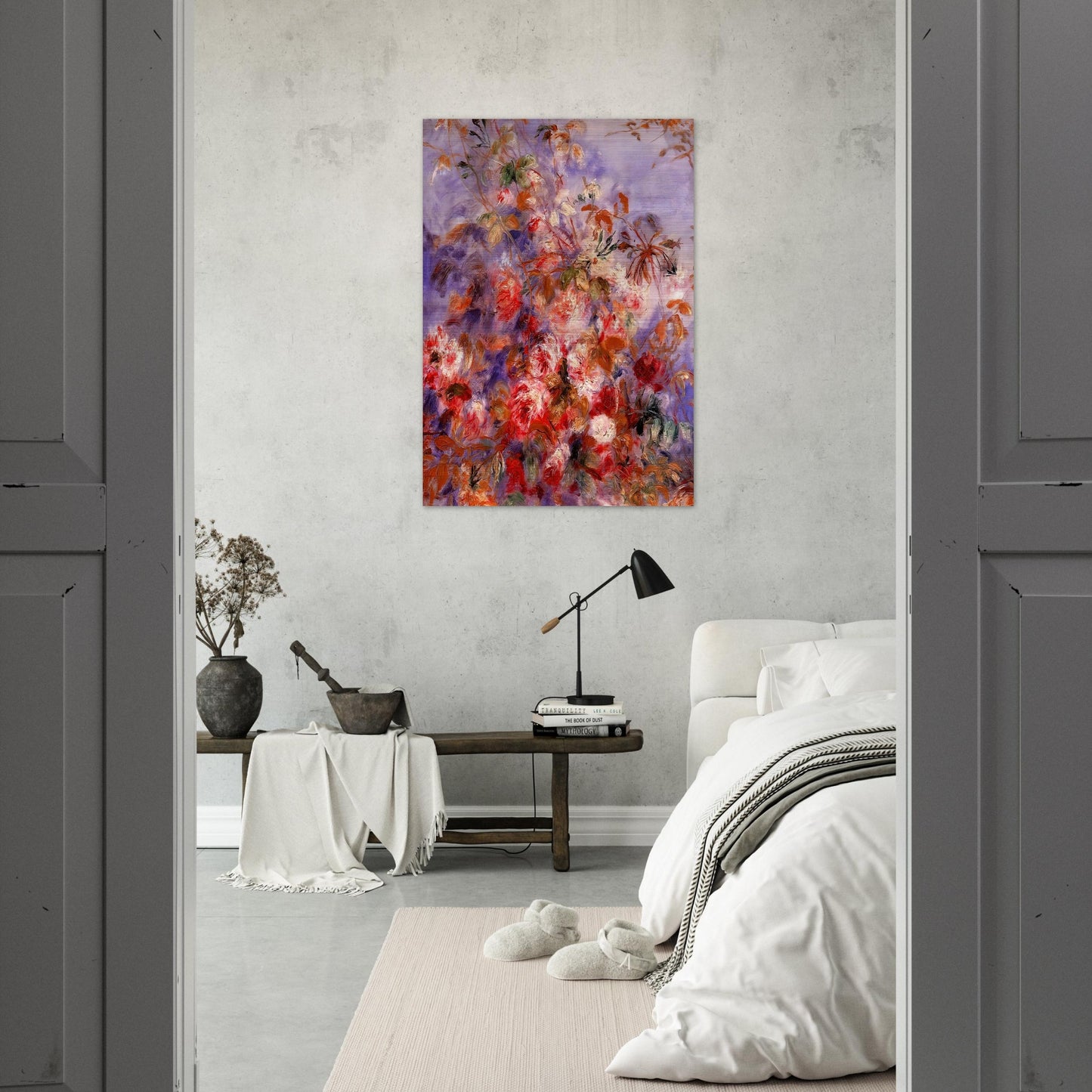 Roses By The Window - Pierre-Auguste Renoir Brushed Aluminum Print - 70x100 cm / 28x40 inches | Pierre-Auguste Renoir Aluminum Print | Pierre-Auguste Renoir Prints