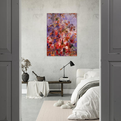 Roses By The Window - Pierre-Auguste Renoir Brushed Aluminum Print - 70x100 cm / 28x40 inches | Pierre-Auguste Renoir Aluminum Print | Pierre-Auguste Renoir Prints