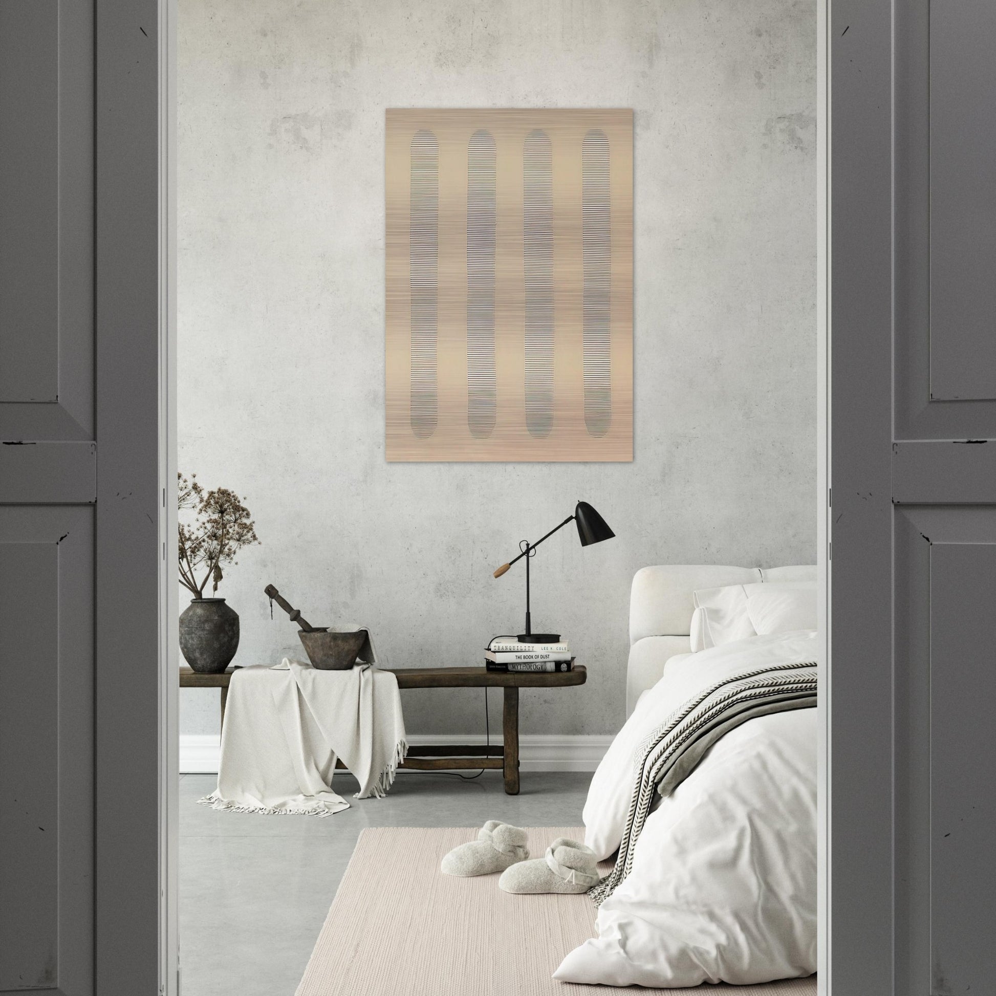Columns - Agnes Martin Brushed Aluminum Print - 70x100 cm / 28x40 inches | Agnes Martin Aluminum Print | Agnes Martin Prints