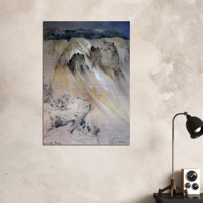 East wall of the canyon from Inspiration Point - Thomas Moran Brushed Aluminum Print - 70x100 cm / 28x40 inches | Thomas Moran Aluminum Print | Thomas Moran Prints