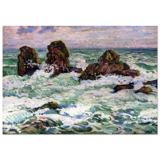 THE ROCKS 1908 - Theo van Rysselberghe Brushed Aluminum Print - 70x100 cm / 28x40 inches | Theo van Rysselberghe Aluminum Print | Theo van Rysselberghe Prints