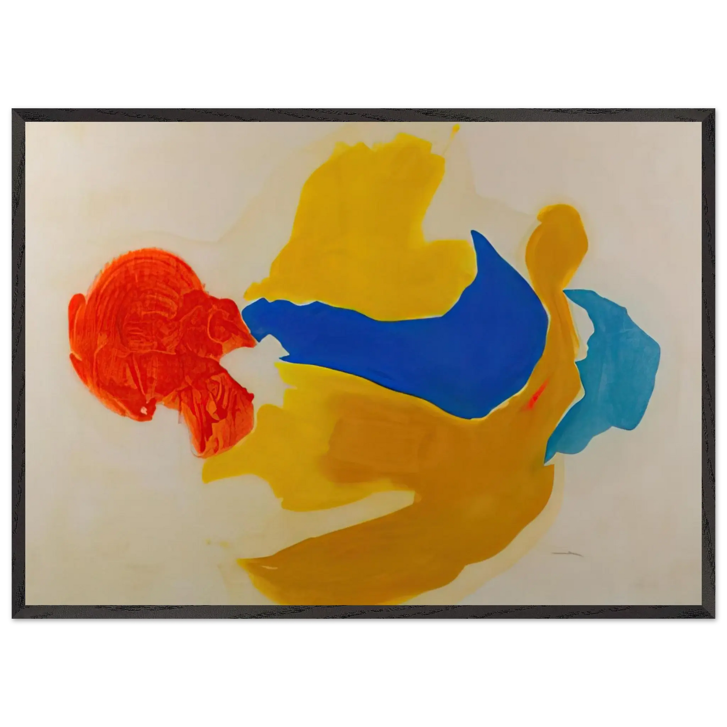 Helen Frankenthaler - Blue Jay - 1963  United States Wall art - A1 (59.4 x 84.1  cm) - Premium Wooden Framed Poster With Fine Art Paper - Wood frame