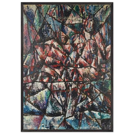 Two Seated Figures - 1955 - Robert Goodnough 70x100 cm / 28x40 inches Framed Art Print – Black Wooden Frame