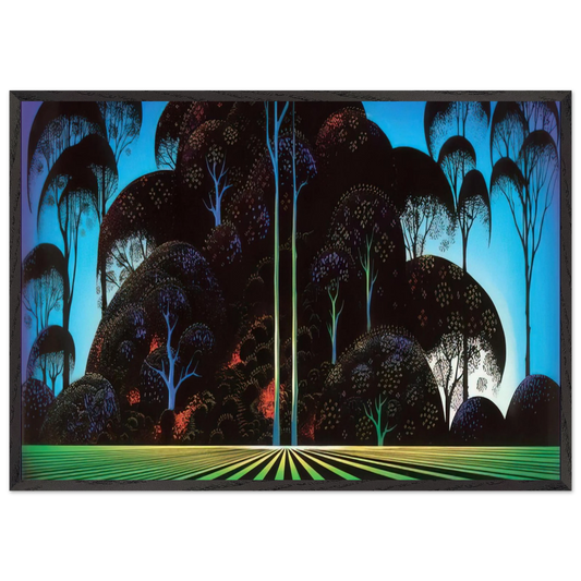 Forest Bouquet - Eyvind Earle 70x100 cm / 28x40 inches Framed Art Print – Black Wooden Frame