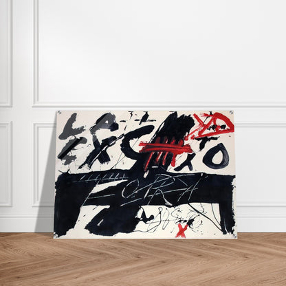 NEGRE I ROIG III FORA 1976 - Antoni Tapies Acrylic Print - 70x100 cm / 28x40″ inches