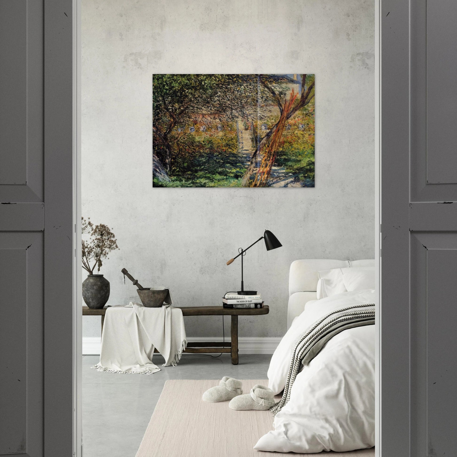 Garden at Vetheuil - claude monet Brushed Aluminum Print - 70x100 cm / 28x40 inches | claude monet Aluminum Print | claude monet Prints
