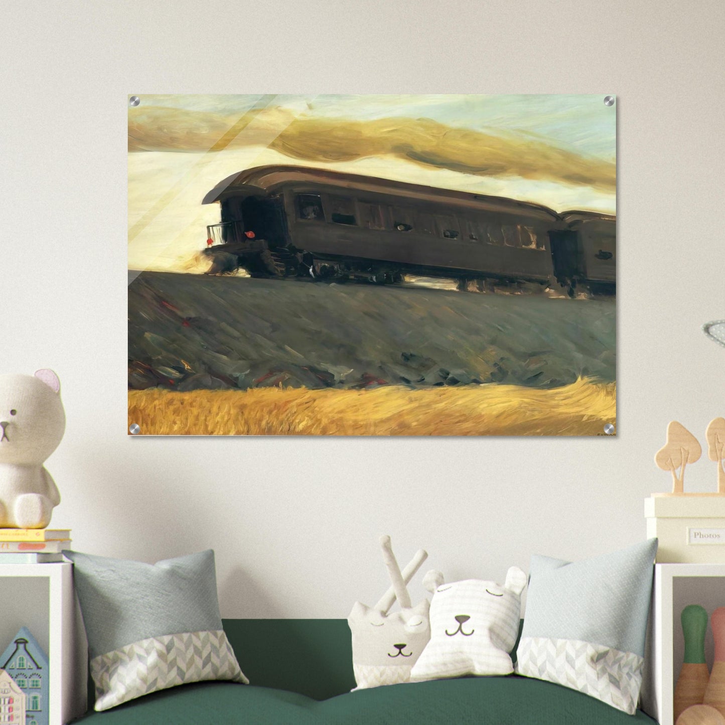 Railroad Train - Edward Hopper Acrylic Print - 70x100 cm / 28x40″ inches