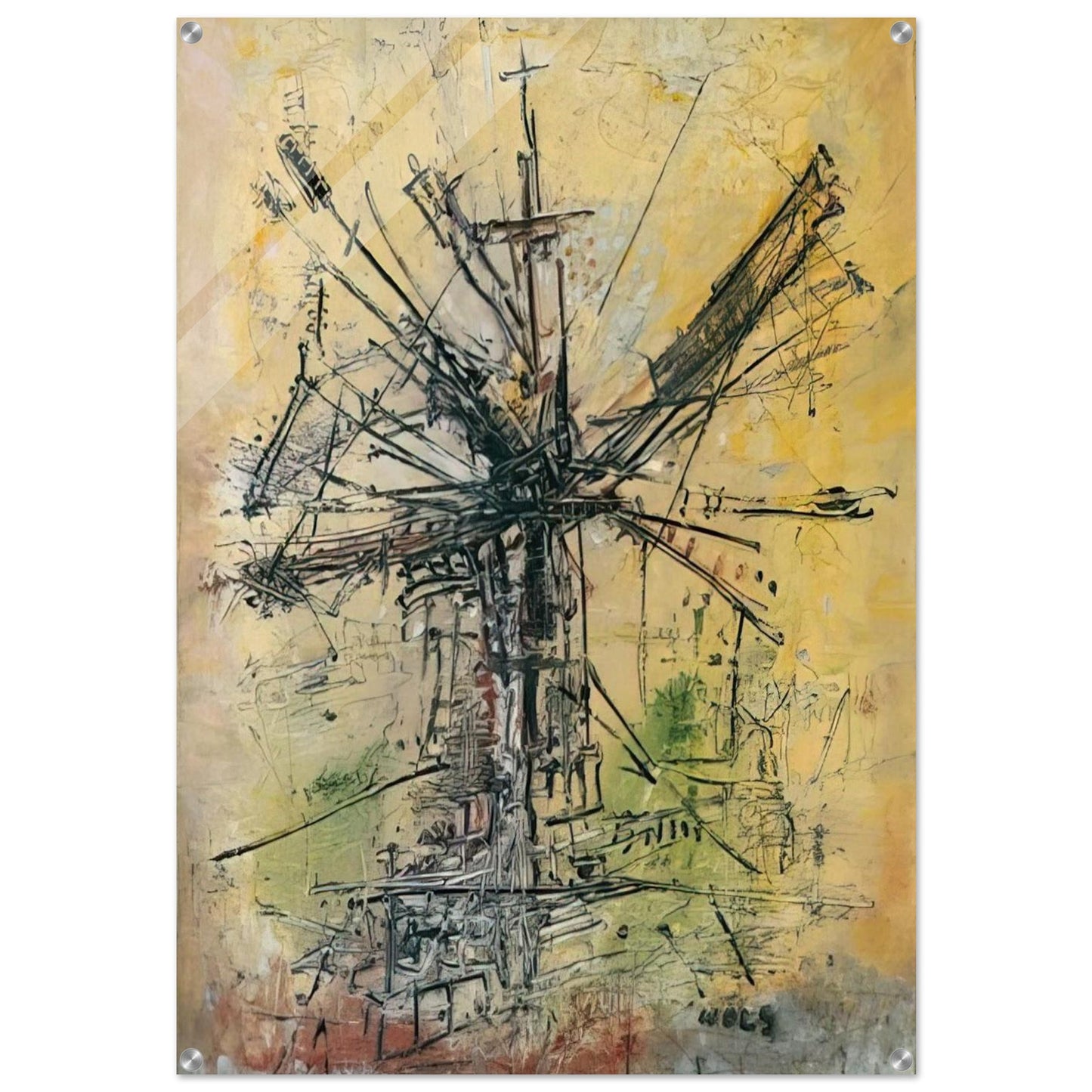 The Windmill - 1951 - Wols Acrylic Print - 70x100 cm / 28x40″ inches | Wols Wall Art | Wols Prints