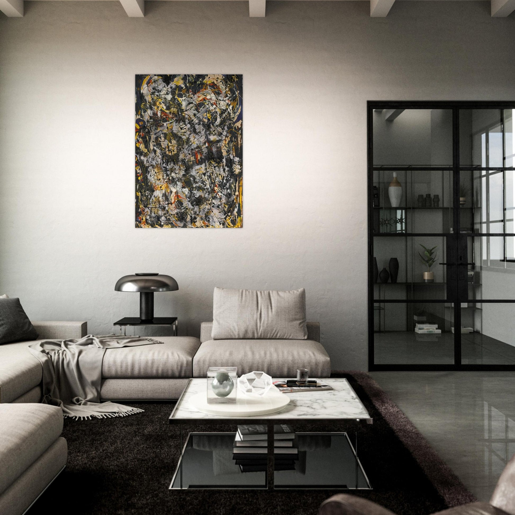 NUMBER 4 1951 - Jackson Pollock Brushed Aluminum Print - 70x100 cm / 28x40 inches | Jackson Pollock Aluminum Print | Jackson Pollock Prints