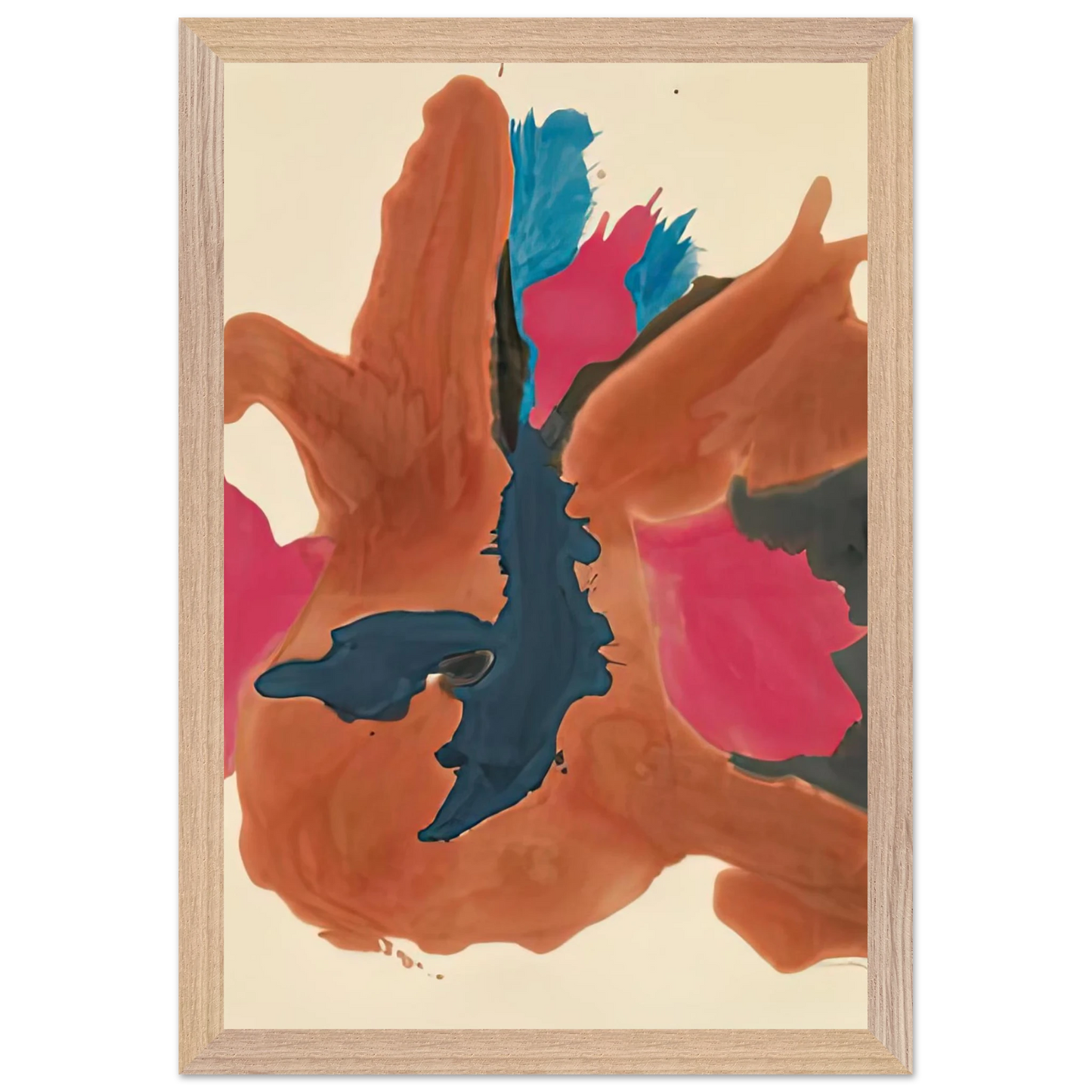 Helen Frankenthaler - Pink Lady, 1963- Wall Art - 60x80 cm / 24x32 inches - Premium Wooden Framed Poster With Fine Art Paper-canvas - Wood frame
