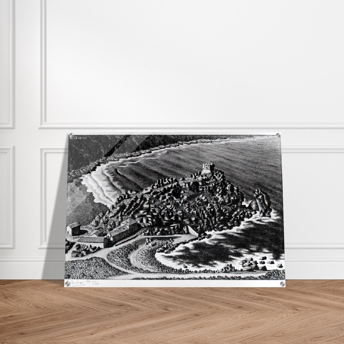 GULF OF PORTO CORSICA DECEMBER 1933 1933 - MC Escher Acrylic Print - 70x100 cm / 28x40″ inches | MC Escher Wall Art | MC Escher Prints
