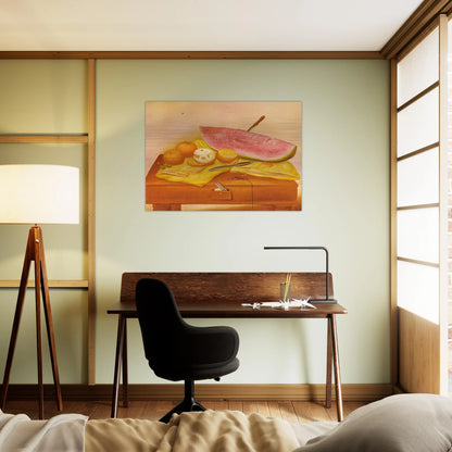 WATERMELONS AND ORANGES - Fernando Botero Brushed Aluminum Print - 70x100 cm / 28x40 inches | Fernando Botero Aluminum Print | Fernando Botero Prints