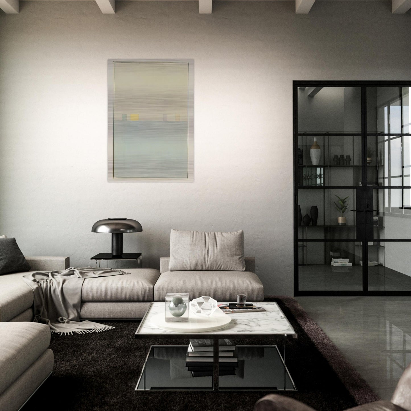 Spazio Luce - 1960 - Antonio Calderara Brushed Aluminum Print - 70x100 cm / 28x40 inches | Antonio Calderara Aluminum Print | Antonio Calderara Prints